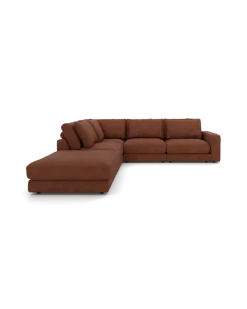 Rio hjørnesofa Venstrevendt med stor pufafslutning