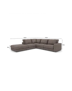 Rio hjørnesofa Venstrevendt med stor pufafslutning