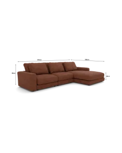 Rio Sofa Med chaiselong højre og bred arm