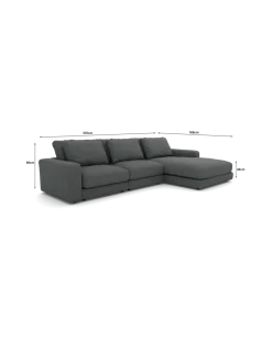 Rio Sofa Med chaiselong højre og bred arm