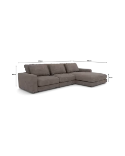 Rio Sofa Med chaiselong højre og bred arm
