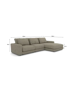 Rio Sofa Med chaiselong højre og bred arm