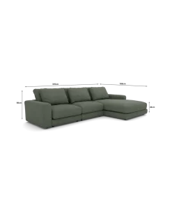 Rio Sofa Med chaiselong højre og bred arm