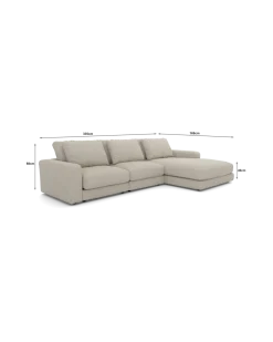 Rio Sofa Med chaiselong højre og bred arm