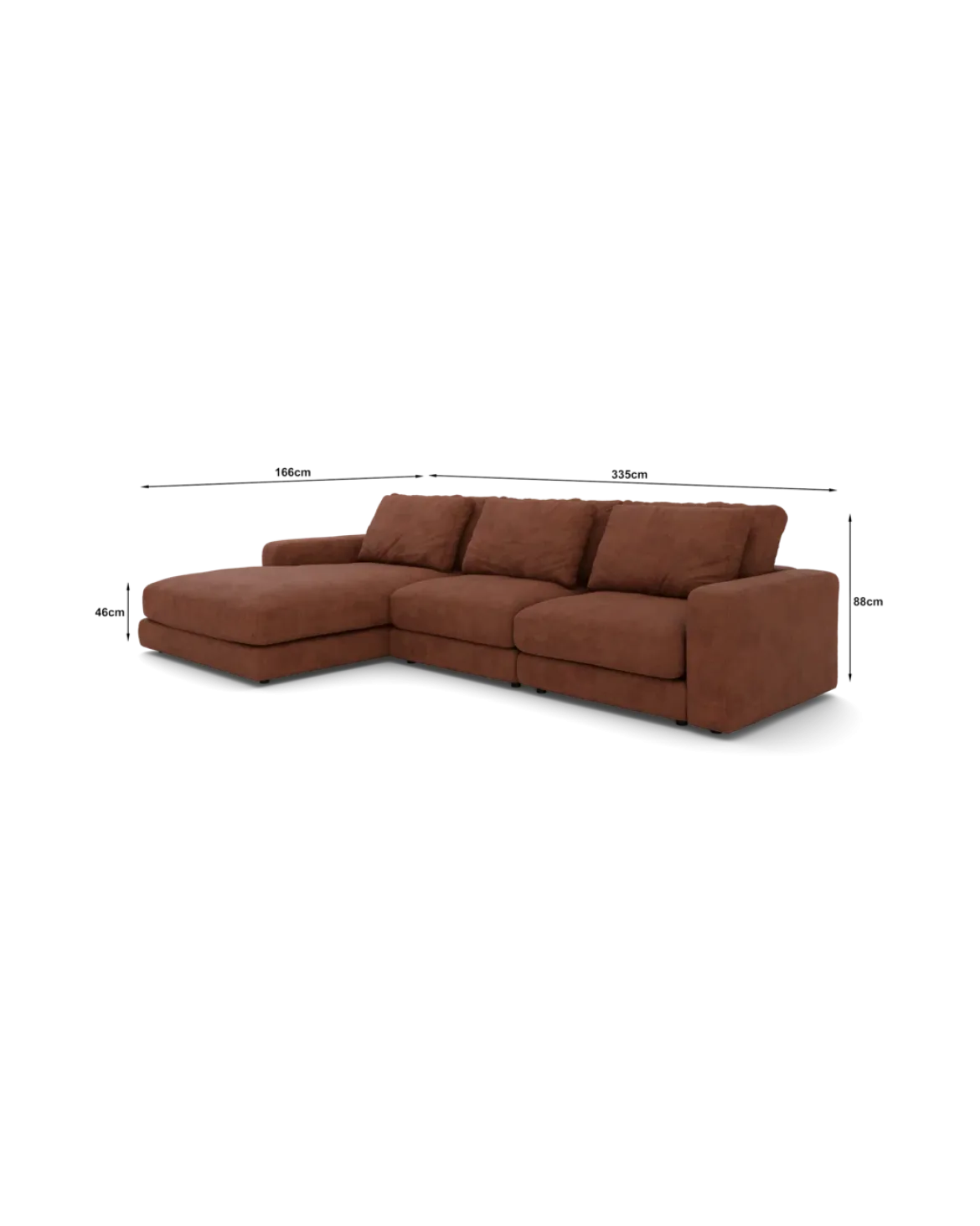 Rio Sofa Med chaiselong venstre og bred arm