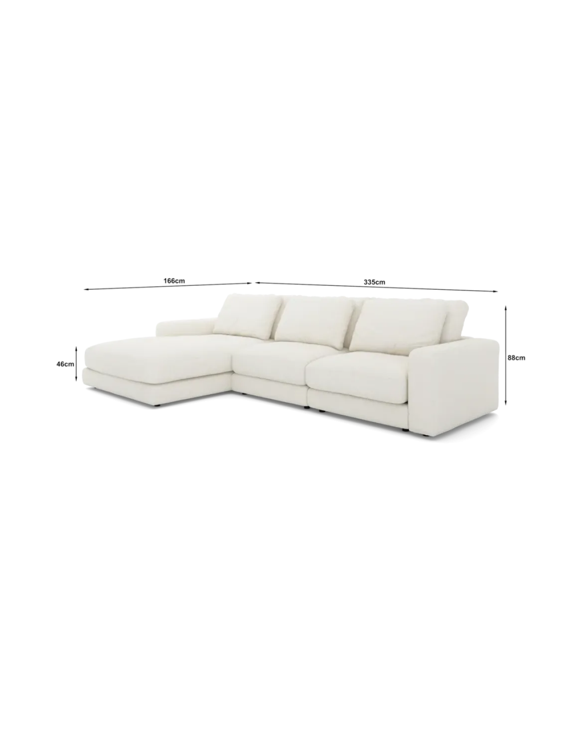 Rio Sofa Med chaiselong venstre og bred arm