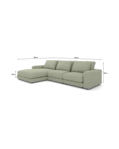 Rio Sofa Med chaiselong venstre og bred arm