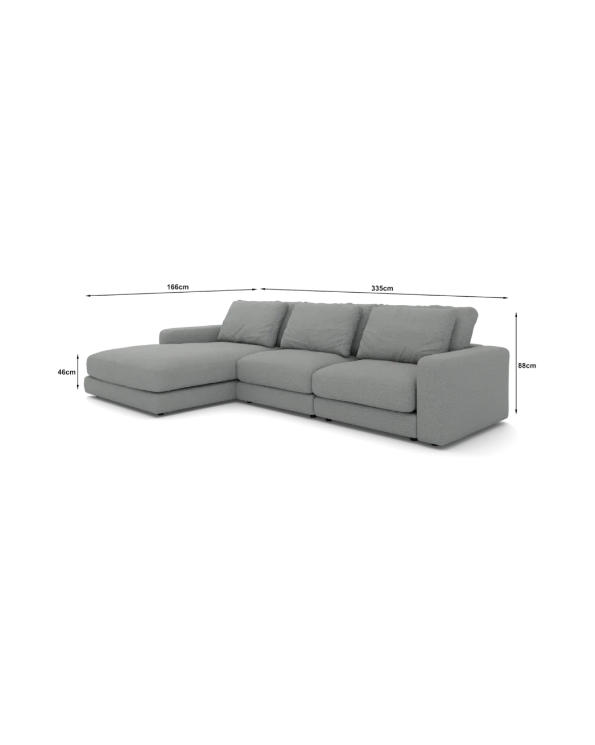 Rio Sofa Med chaiselong venstre og bred arm