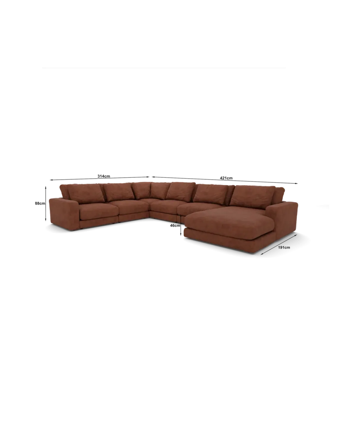 Rio U-sofa Venstrevendt med chaiselong