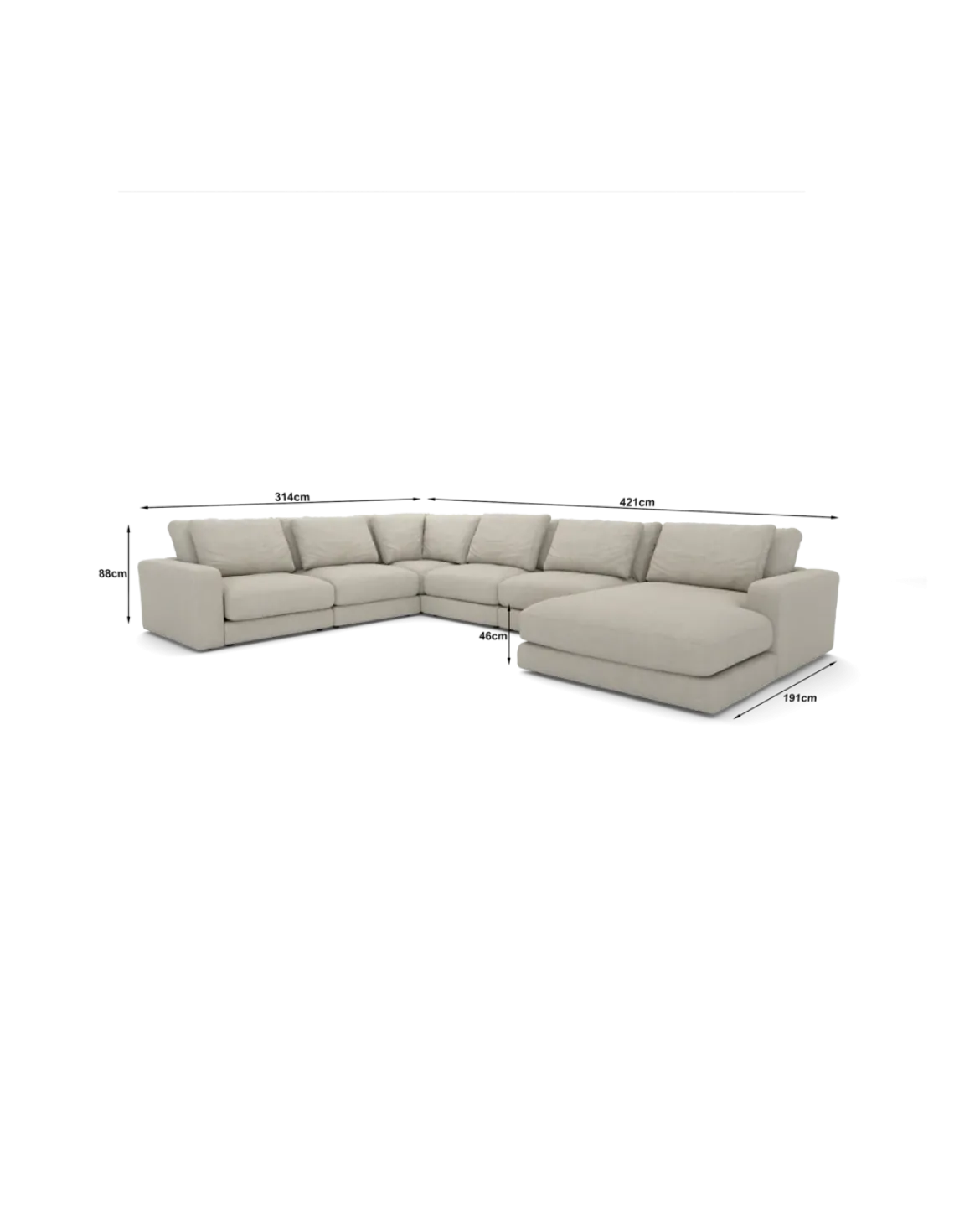 Rio U-sofa Venstrevendt med chaiselong
