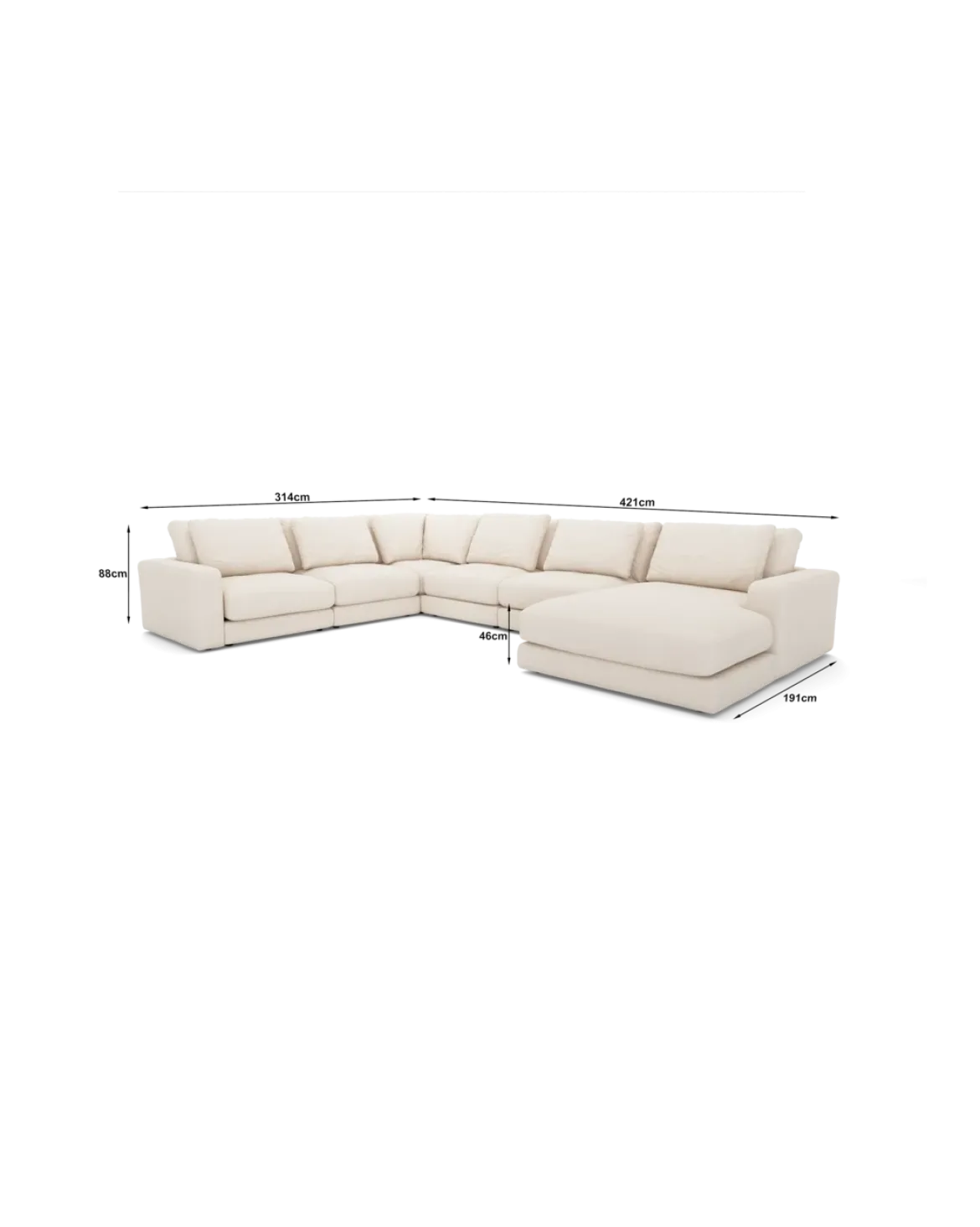 Rio U-sofa Venstrevendt med chaiselong