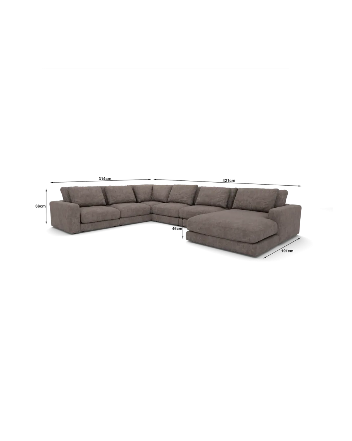 Rio U-sofa Venstrevendt med chaiselong