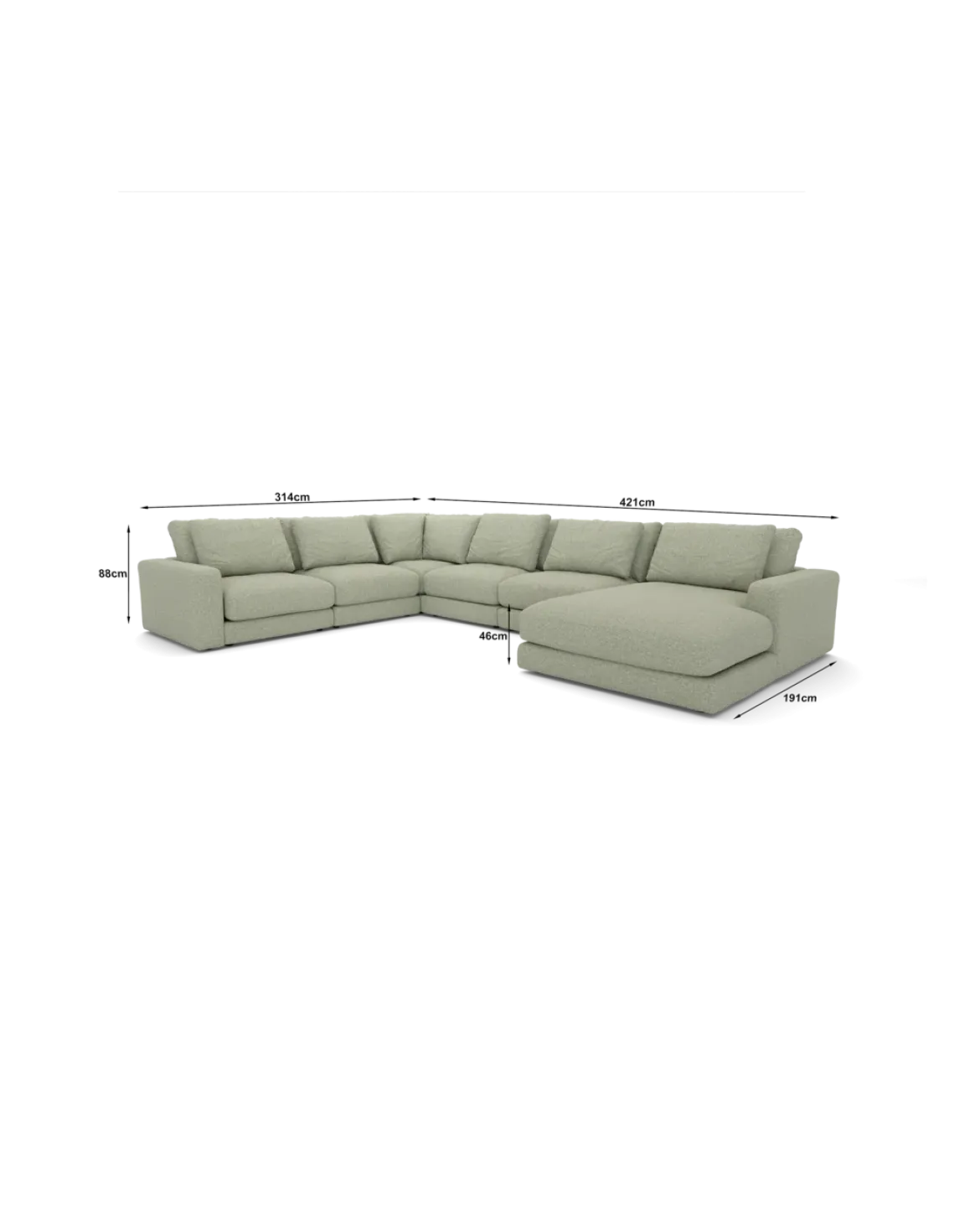 Rio U-sofa Venstrevendt med chaiselong