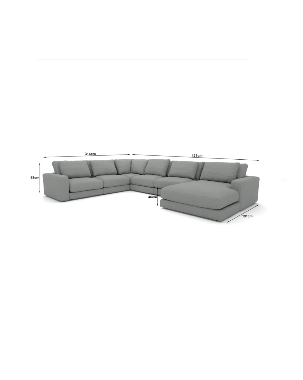 Rio U-sofa Venstrevendt med chaiselong