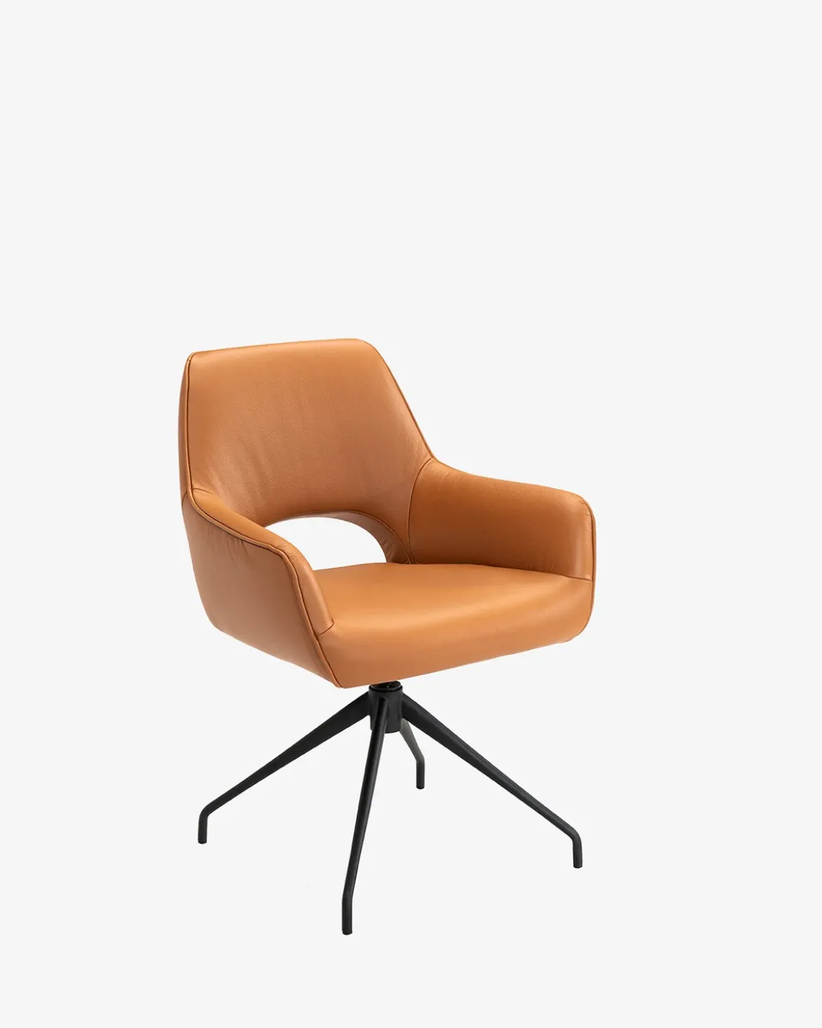 Salento spisebordsstol m/drej Cognac læder