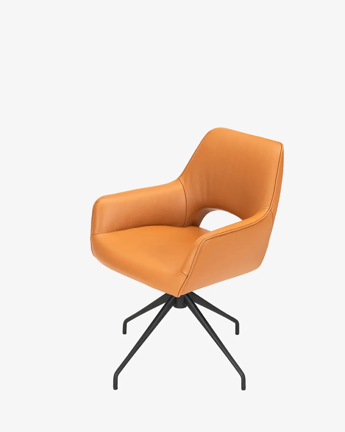 Salento spisebordsstol m/drej Cognac læder