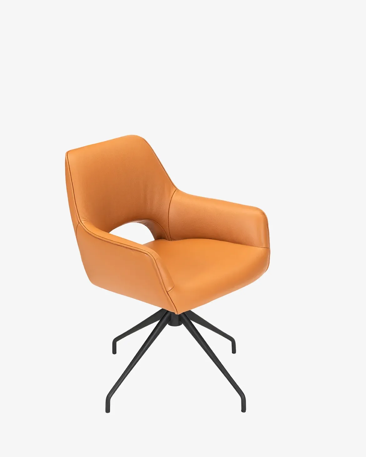 Salento spisebordsstol m/drej Cognac læder