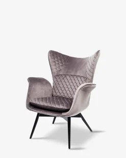 Tudor lænestol Silver velvet
