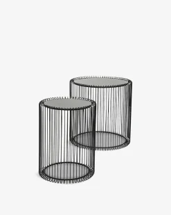 Wire sidebord Sort 2/sæt