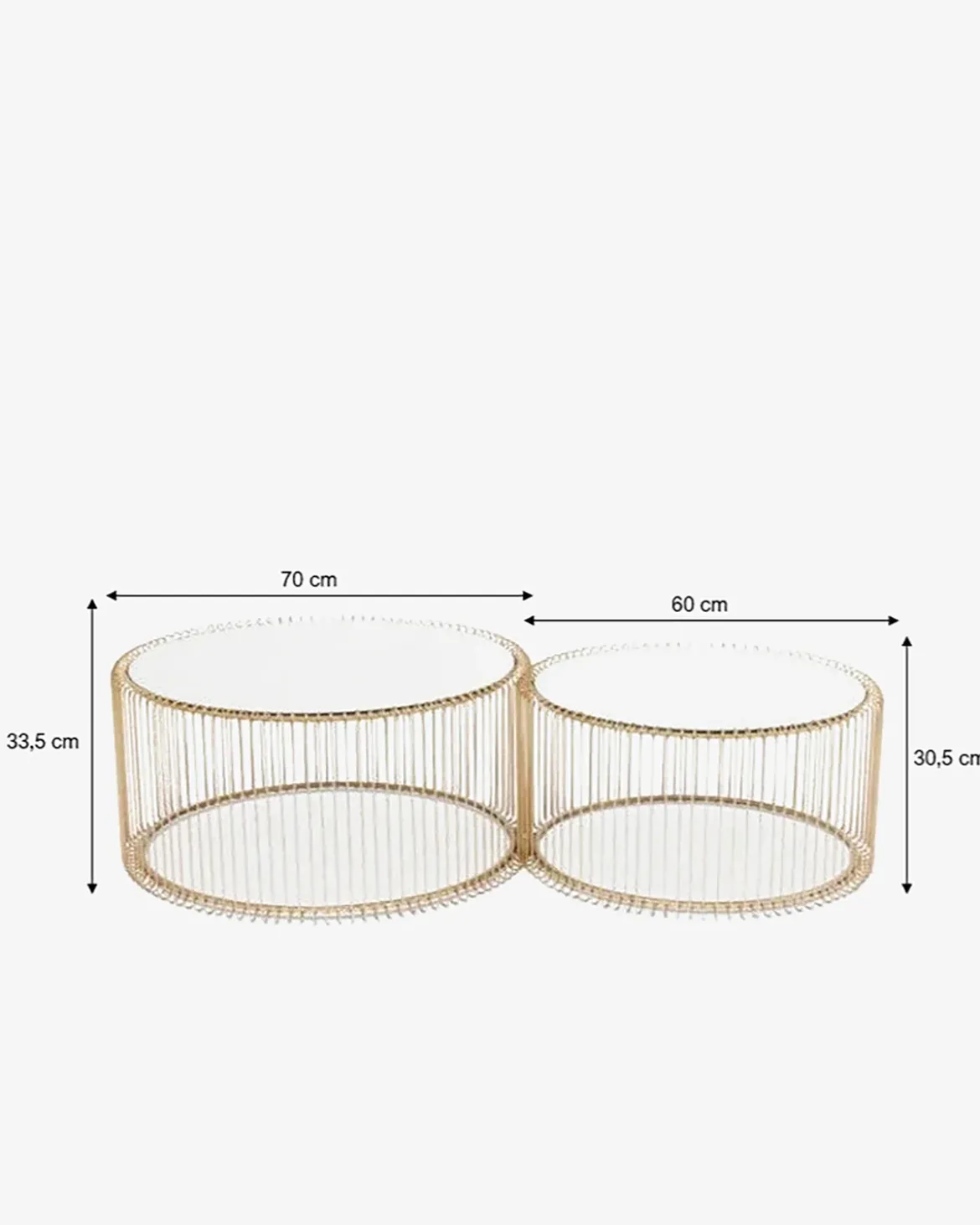 Wire sofabordssæt Messing