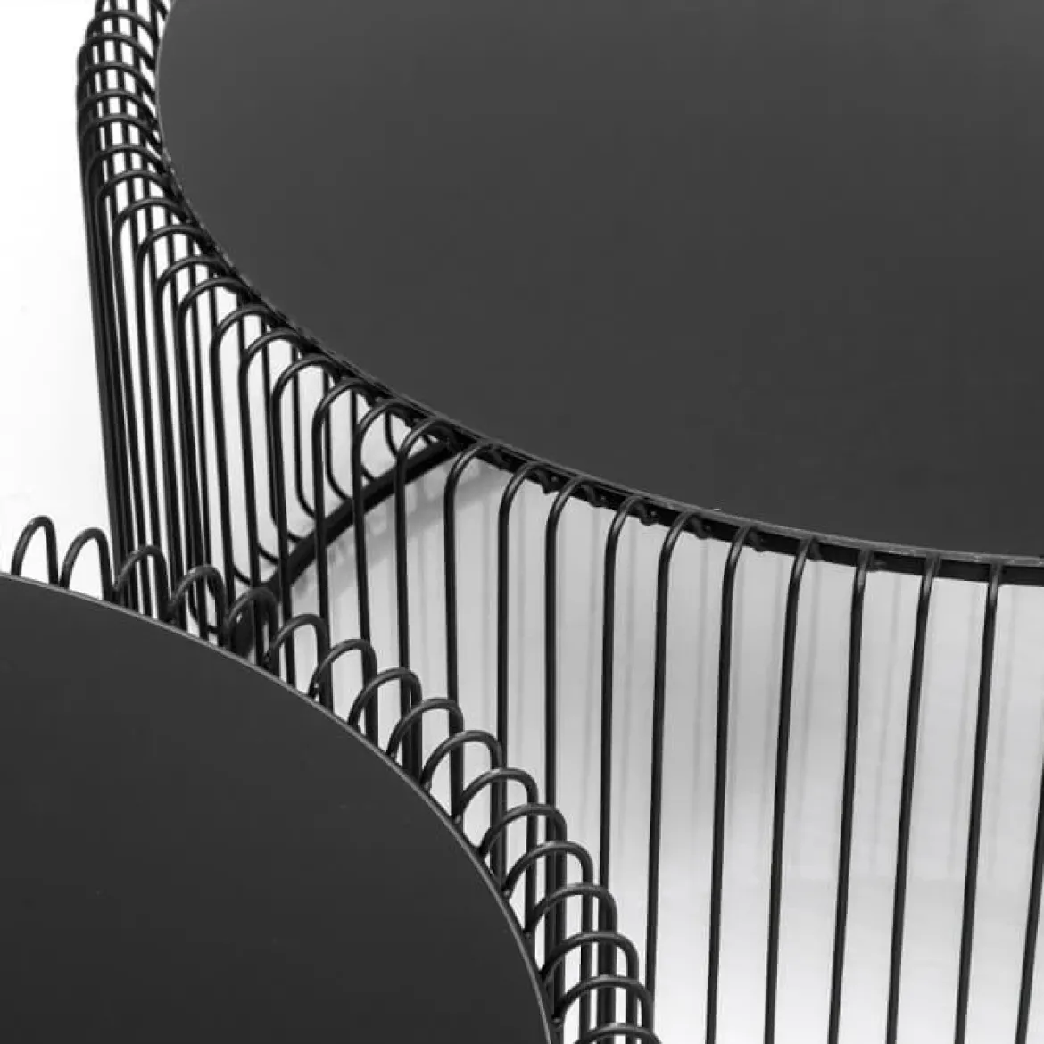 Wire sofabordssæt Sort